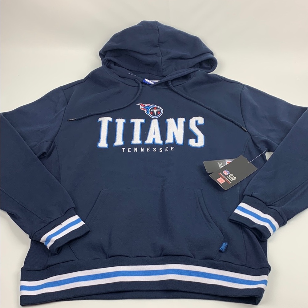 Tennessee Titans NFL Football Navy Blue white Hoodie Pullover Size Large NWT